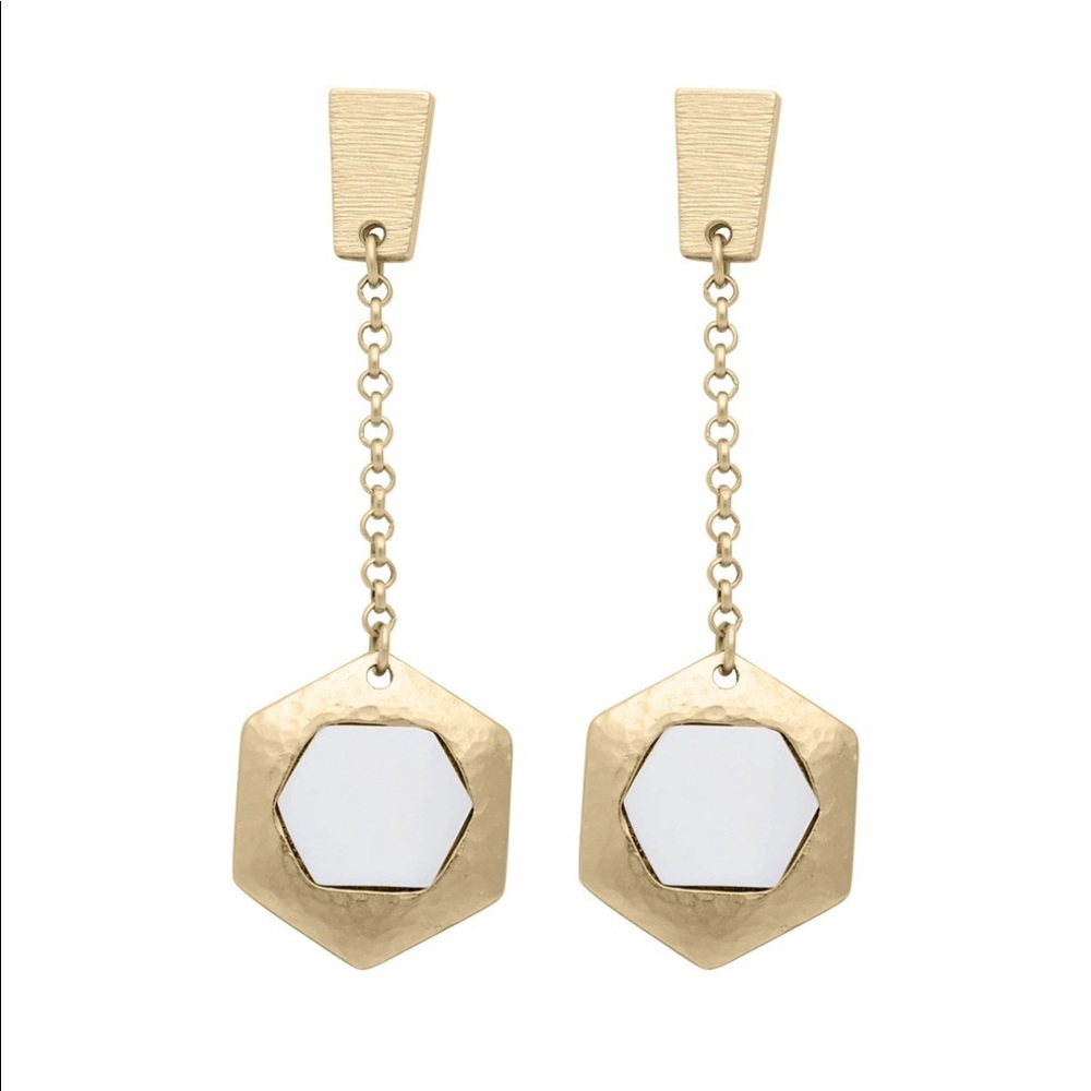 Stephanie Kantis drop earrings 24 k gold plated